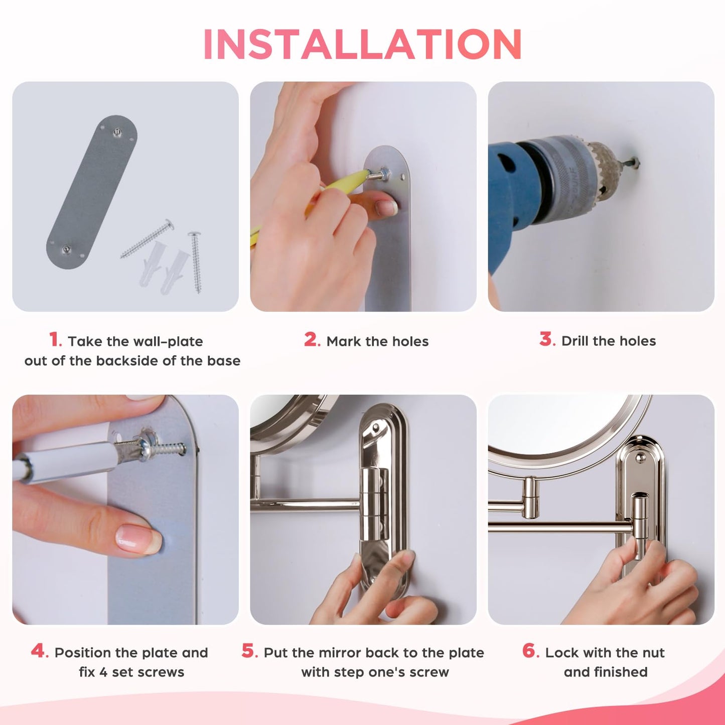 VORREMIRR Wall Mounted Makeup Mirror