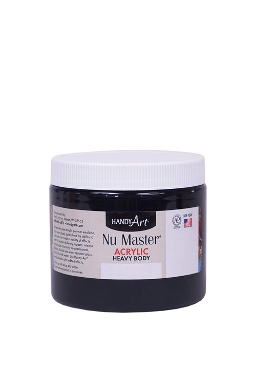 Handy Art Nu Master Heavy Body Acrylic Paint 16 ounce, Mars Black