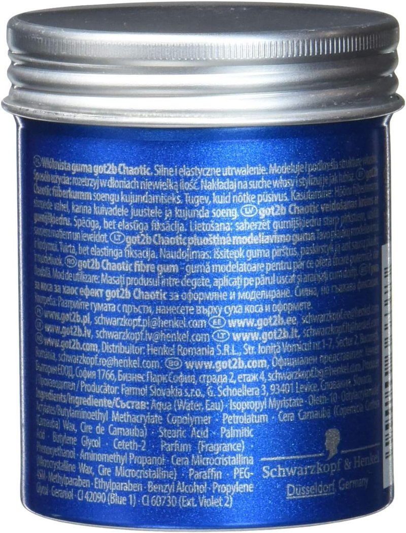 got2b Chaot Modeling Fibre Gum Hold 3 (100ml) Hair Wax for Men Creates Tousled Looks, Hair Paste with Strong but Flexible Hold for Individual Styles