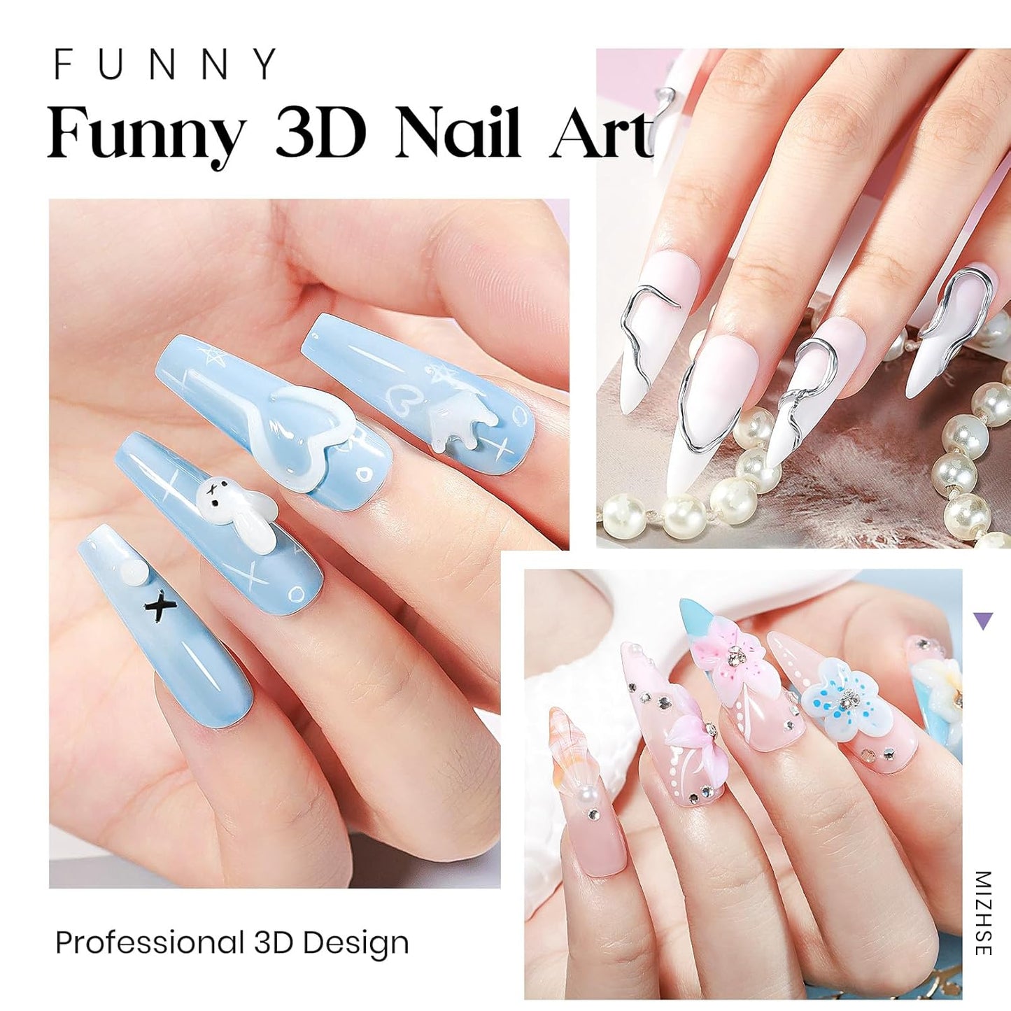 MIZHSE Solid Builder Gel for Nails, Clear Non-Sticky Sculpting Gel, 3D Nail Art Carving Building Modeling Hard Nail Extension Soak Off UV/LED Nail Art Salon Home DIY 15g