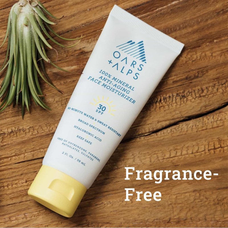 Oars + Alps SPF 30 Mineral SPF Sunscreen Body Lotion, Infused with Hyaluronic Acid, Shea Butter, and Coconut Oil, Water and Sweat Resistant, 2 Fl Oz