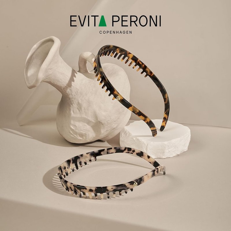 Evita Peroni Women's Non-Slip Headbands with Teeth - Comfortable Hair Comb Band for Eyewear | Amber