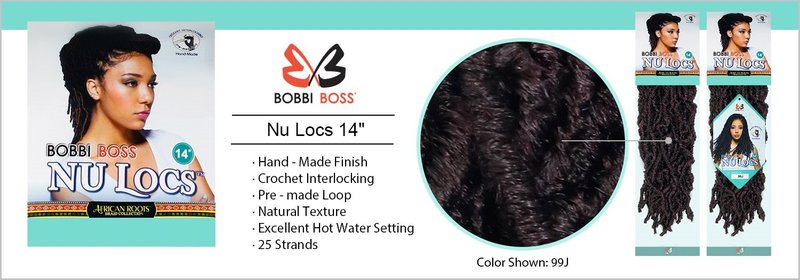 Bobbi Boss Synthetic Hair Crochet Braids African Roots Braid Collection Nu Locs 14" (6-PACK, M1B/27)
