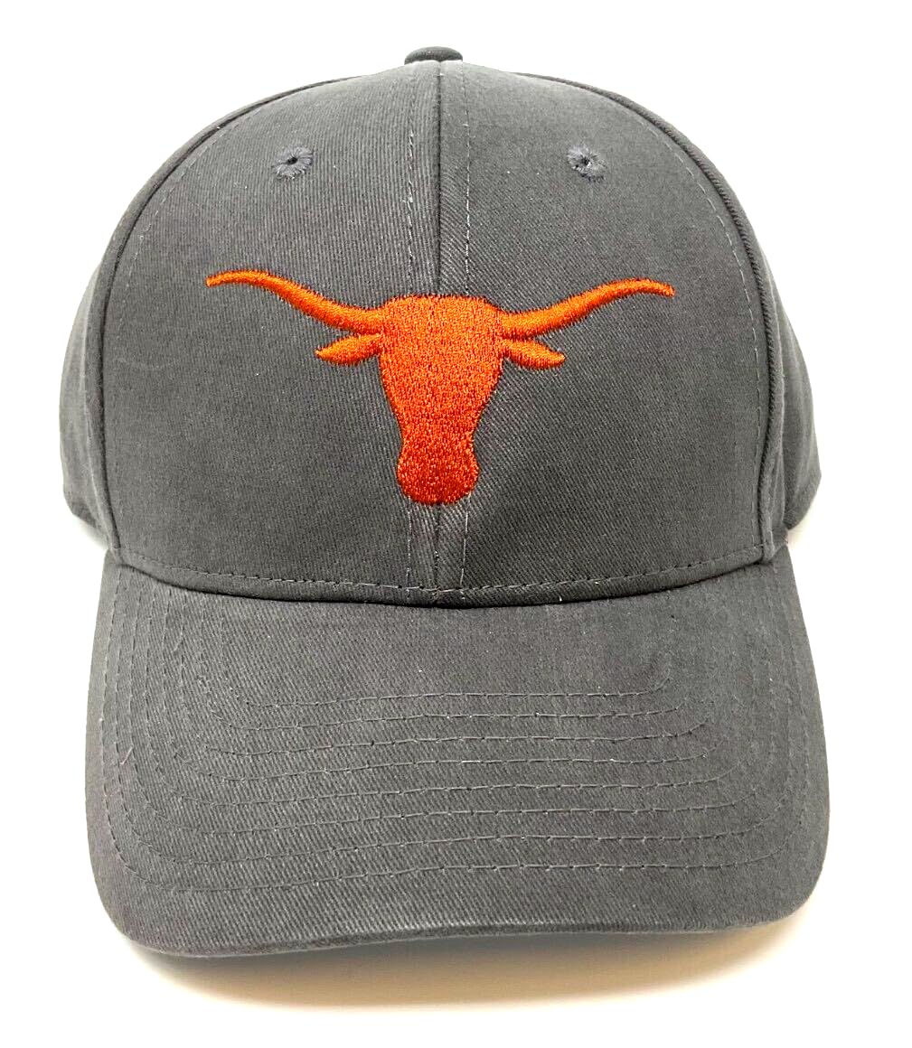 National Cap MVP Texas Longhorns Mascot Logo Dark Grey Curved Bill Adjustable Hat