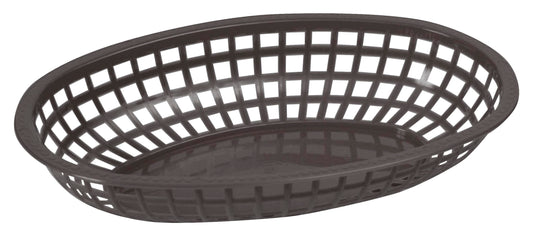 Winco Oval Fast Food Baskets, 10.25-Inch by 6.75-Inch by 2-Inch, Black