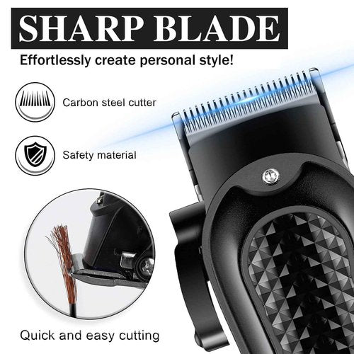 WAIKIL Hair Clippers Professional Cordless for Men, Barber Clippers for Hair Cutting Kit,Rechargeable Haircut Machine for Family,Wireless LCD Display Hair Trimmers Set