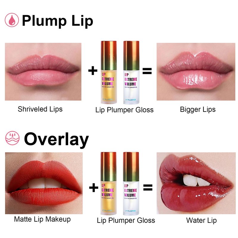 Lip Plumper Set - Lip Plumper Extreme - Plumping Lip Gloss - Lip Enhancer Plumper - Lip Moisturizer for Dry Lips - Lip Filler Plumper - Volumize Lips Instantly for Thicker & Fuller Lips1
