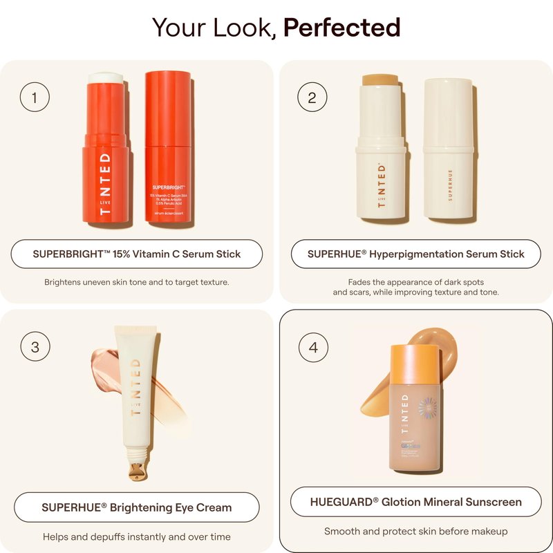 Live Tinted Hueguard Glotion Mineral Tinted Sunscreen For Face SPF 50 – Lightweight Fragrance-Free Sunscreen – Clean & Vegan Primer With SPF - Light Medium .5 FL Oz