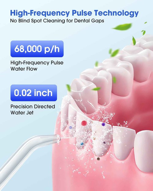 Water Dental Flosser, Portable Oral Irrigator with 300ML Water Tank, IPX7 Waterproof, Rechargeable, 4 Modes for Deep Teeth Cleaning, Travel-Friendly (Black)