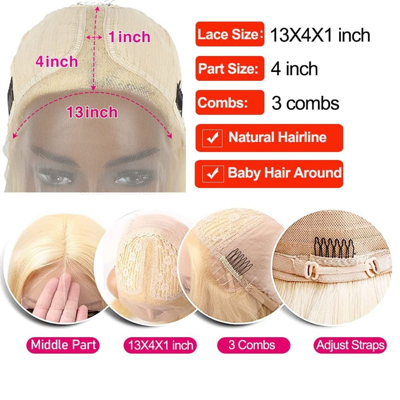 Soyeon 30 Inch Synthetic Lace Front Wig for Women Honey Blonde Wig Glueless Pre Plucked Bleached Knots Body Wave Wig Heat Resistant Fibre 180% Density