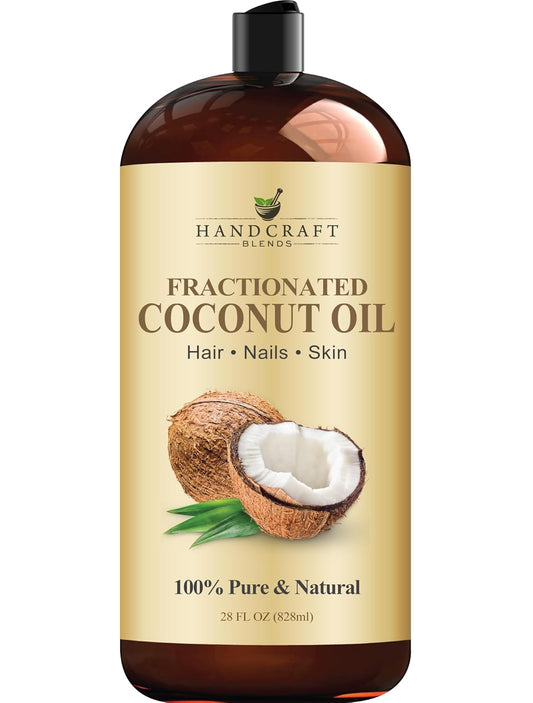 Handcraft Blends Fractionated Coconut Oil - 8 Fl Oz - 100% Pure and Natural - Premium Grade Carrier Oil for Skin and Hair - Hair and Body - Massage
