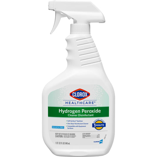Clorox Healthcare Hydrogen Peroxide Cleaner Disinfectant, Bleach Free, 32 Fluid Ounces (Package May Vary)