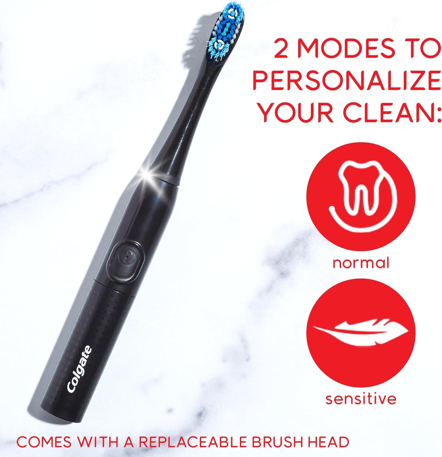 Colgate 360 Optic White Battery Powered Sonic Toothbrush, Soft, 1 Pack