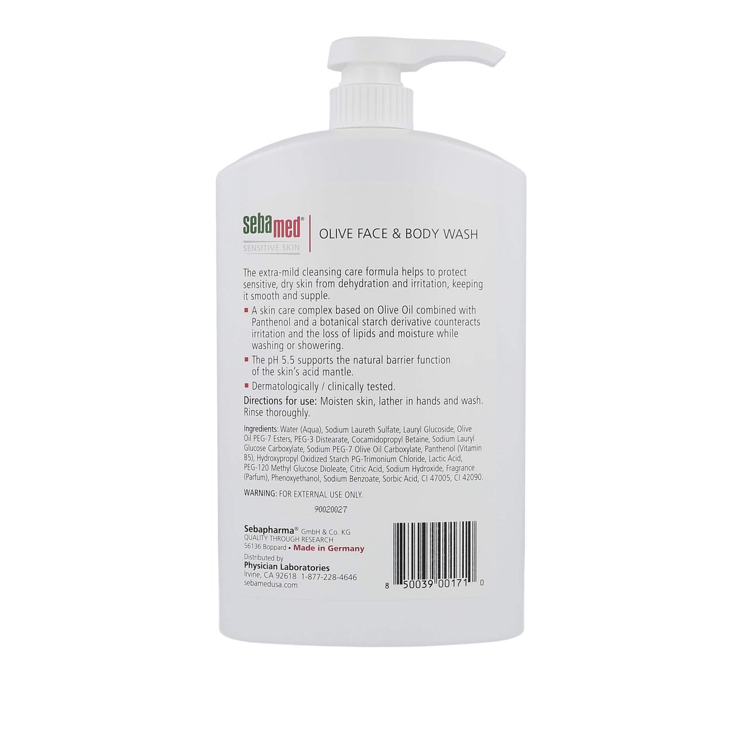 SEBAMED Olive Face & Body Wash Soap-free Ultra Mild Dermatologist Recommended for Sensitive and Delicate Dry Skin 1 Liter 2 Pack