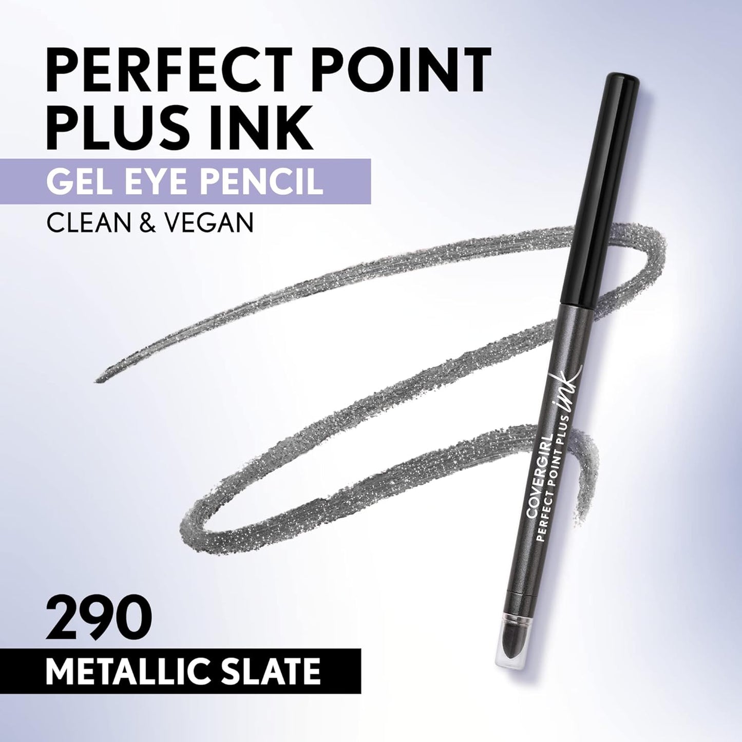 COVERGIRL Perfect Point Plus Ink Gel Eye Pencil, Pigmented, Long-Wearing, Vegan Formula, Matte Jet Black 275, 0.01oz