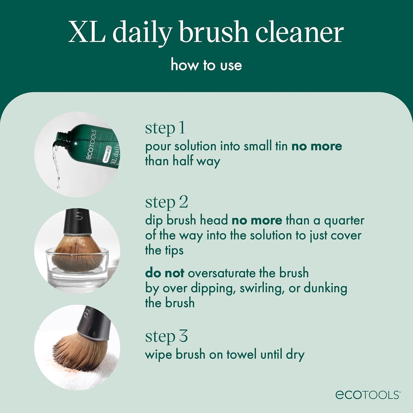 EcoTools Daily Makeup Brush Cleanser Spray, Quick Drying, Fragrance Free & Dermatologist Tested, Travel Size, TSA Approved, Cruelty-Free & Vegan 3 fl oz./89 ml. Bottle