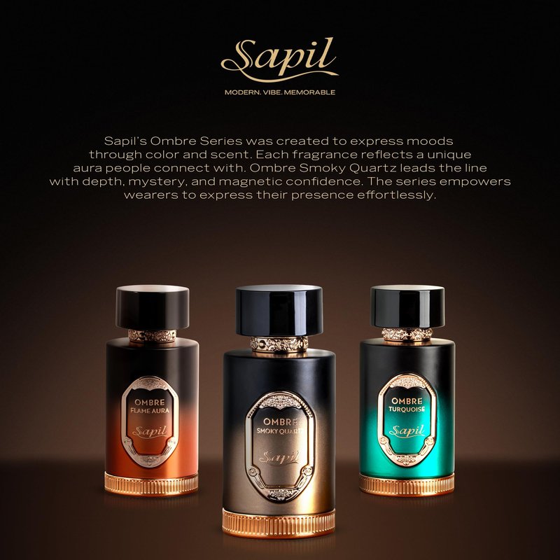 Sapil Ombre Smoky Quartz Eau de Parfum – Long Lasting Unisex Spicy Woody Perfume | Ginger, Cinnamon & Vanilla Notes | Warm Smoky Signature Fragrance | 3.4 oz / 100ml