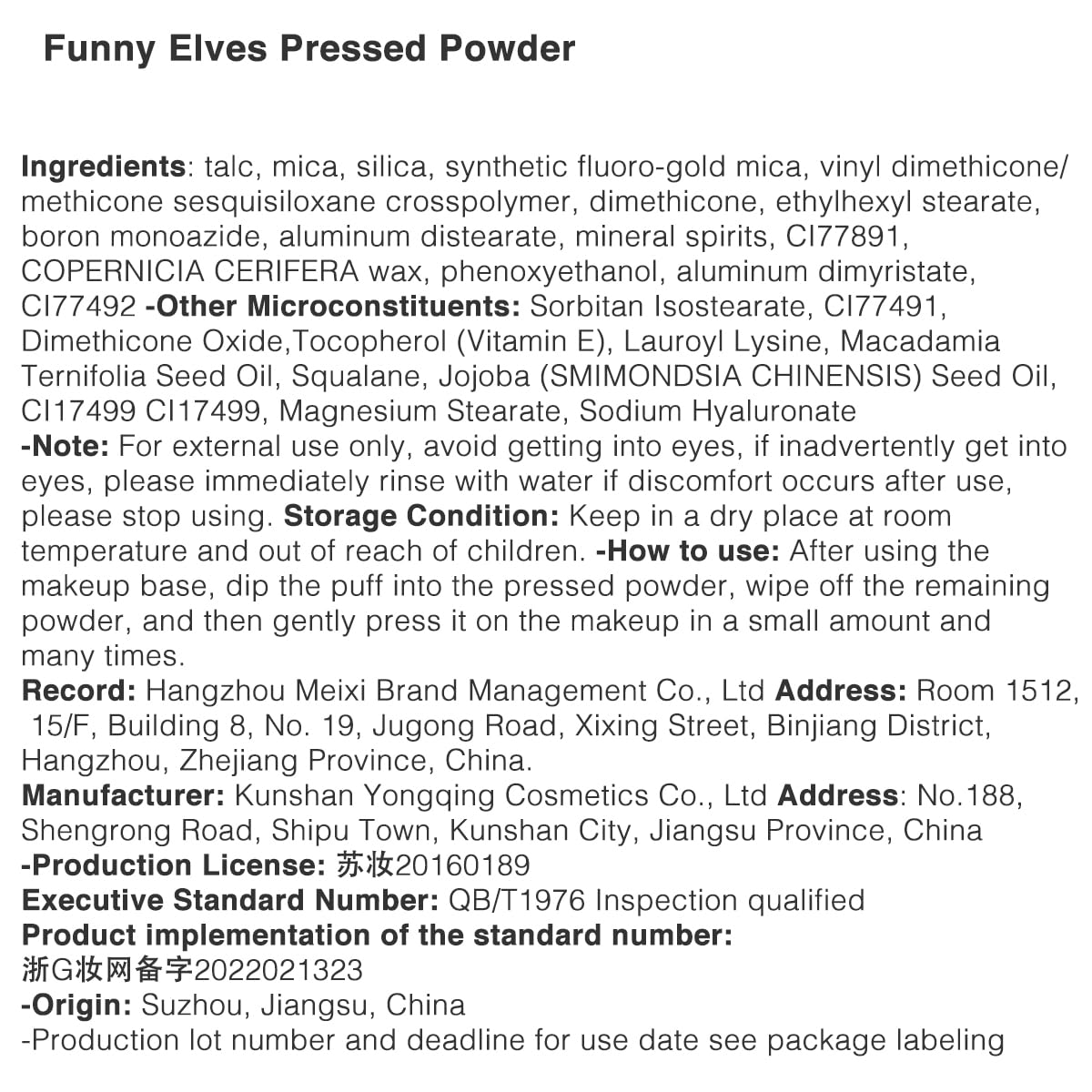 Funny Elves Pressed Powder Makeup Face Long Lasting Photosensitive Concealer Asian Skincare Cosmetics Smooth (NU00) 1 Count