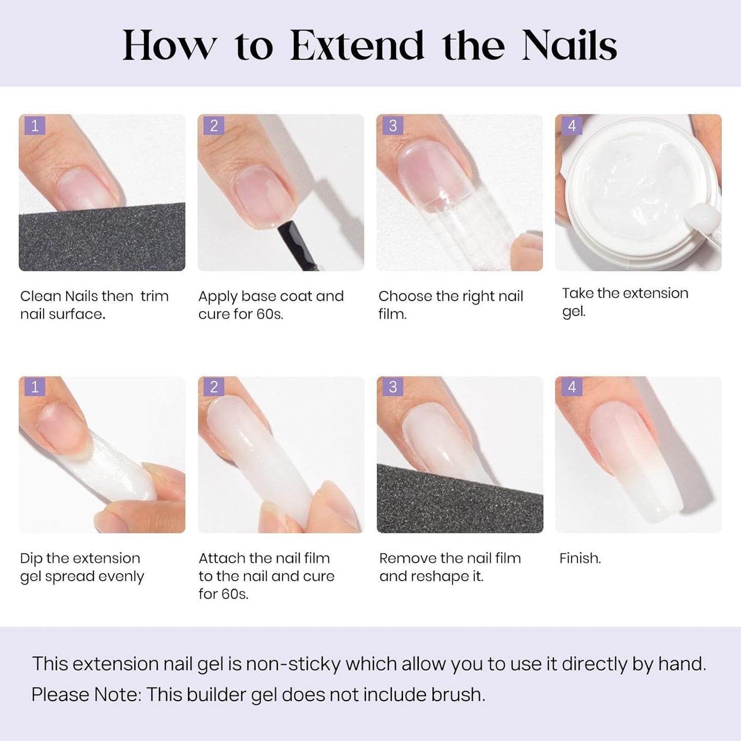 MIZHSE Solid Builder Gel for Nails, Clear Non-Sticky Sculpting Gel, 3D Nail Art Carving Building Modeling Hard Nail Extension Soak Off UV/LED Nail Art Salon Home DIY 15g