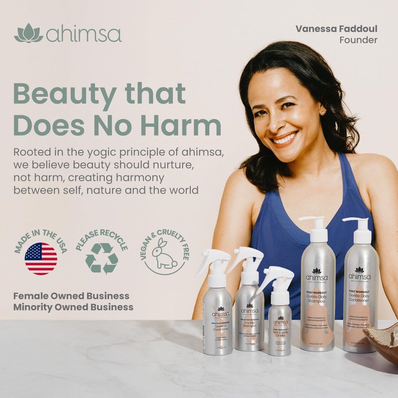 Ahimsa Gentle All Natural Body Wash for Women, Moisturizing Body Wash Sensitive Skin, Dry Skin & All Complexions, Invigorating Spearmint & Ginger Antioxidant-Rich, Plant-Based Sulfate Free (10oz)