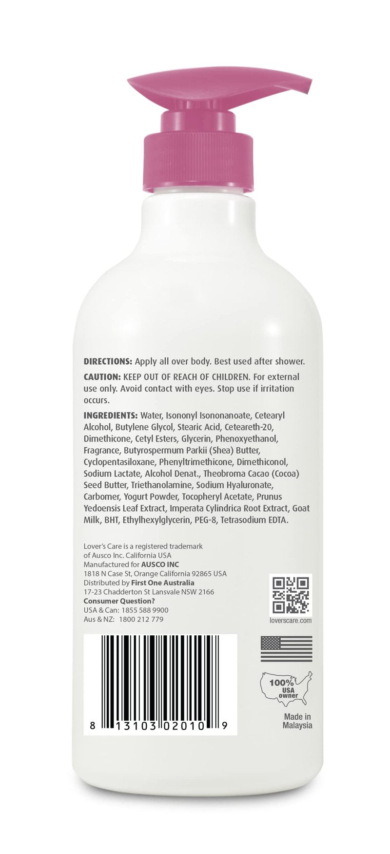 Lovercare Goat Milk Body Lotion for Dry Skin Cherry Blossom 27.05oz (800ml) - Single…
