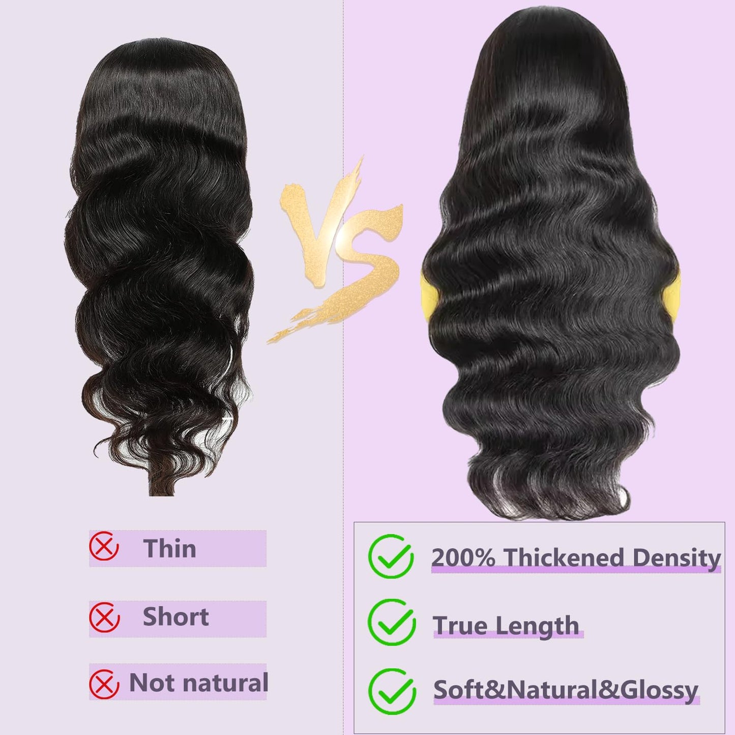 22 Inch Body Wave Lace Front Wig - 200 Density Human Hair, HD Lace, Pre-Plucked Frontal with Baby Hair