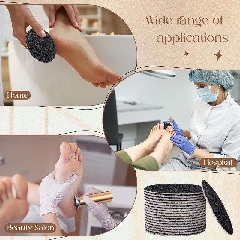 Gisafai 500 Pcs Sanding Replacement Pad Sandpaper Disk for Electric Foot File Callus Remover Tool Black Foot File Disc for Men Women Cracked Heels Dead Skin(80 Grit)