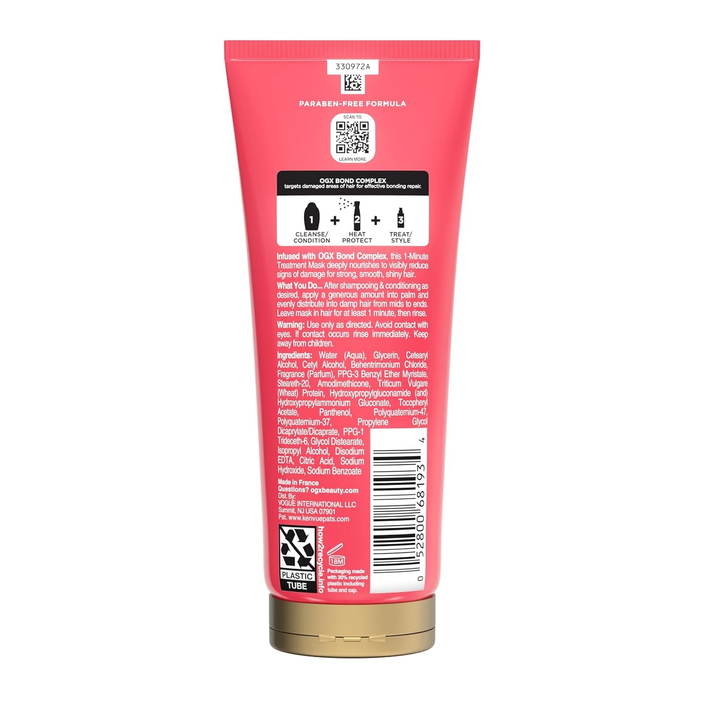 OGX Repair & Protect Bond Protein Hair Mask - Deep Conditioning Treatment for Shiny, Smooth Hair | 6.7 fl. oz