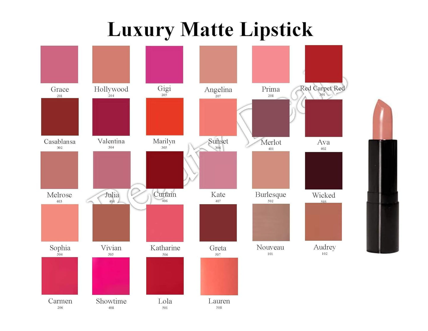 Luxury Matte Lipstick - Hydrating Creamy Formula for Smooth Application | Melrose Shade