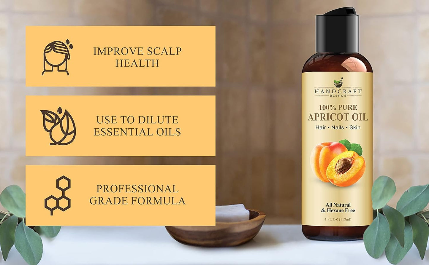 Handcraft Blends USDA Organic Jojoba Oil - Cold-Pressed 4 Fl Oz - 100% Pure and Natural - Premium Grade Carrier Oil for Skin and Hair - Hair and Body - Massage - Hexane-Free