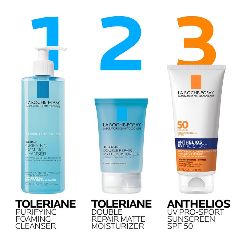 La Roche-Posay Anthelios UV Pro-Sport SPF 50 Sunscreen for Face&Body, Water&Sweat Resistant with Non-Drip Formula,Invisible Broad Spectrum Sunscreen Lotion,Lightweight&Breathable,6.7 Fl Oz (Pack of 2)