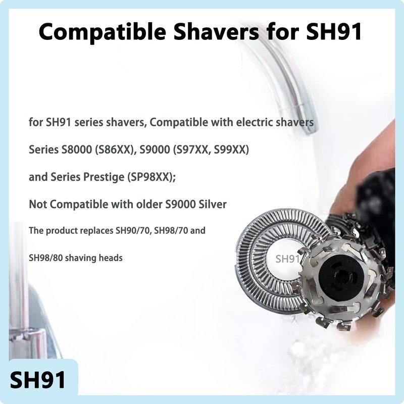 SH91/52 Replacement Heads for Philips Norelco Shaver Series 9000,s9000 Prestige(SP98xx) Electric Shaver,SH91 Precision Blades Compatible with Norelco 9000 Replacement Heads