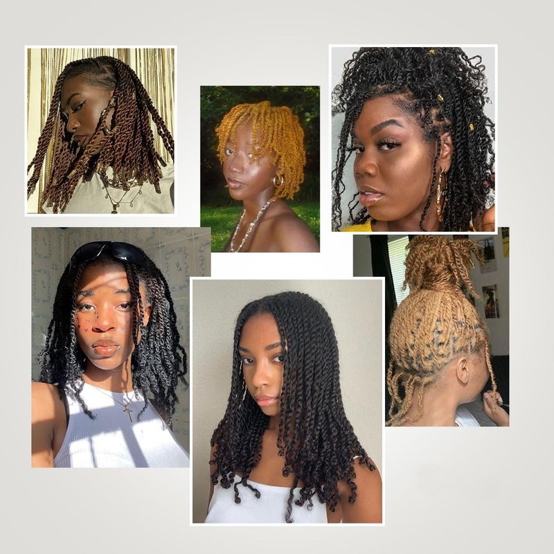 Curly Wavy Loc Extensions Human Hair 8Inch 0.6cm Width 10 Strands Dreadlock Extensions Full Handmade Permanent 100% Human Hair Can Be Dyed Bleached for Women Men Kids Natural Black