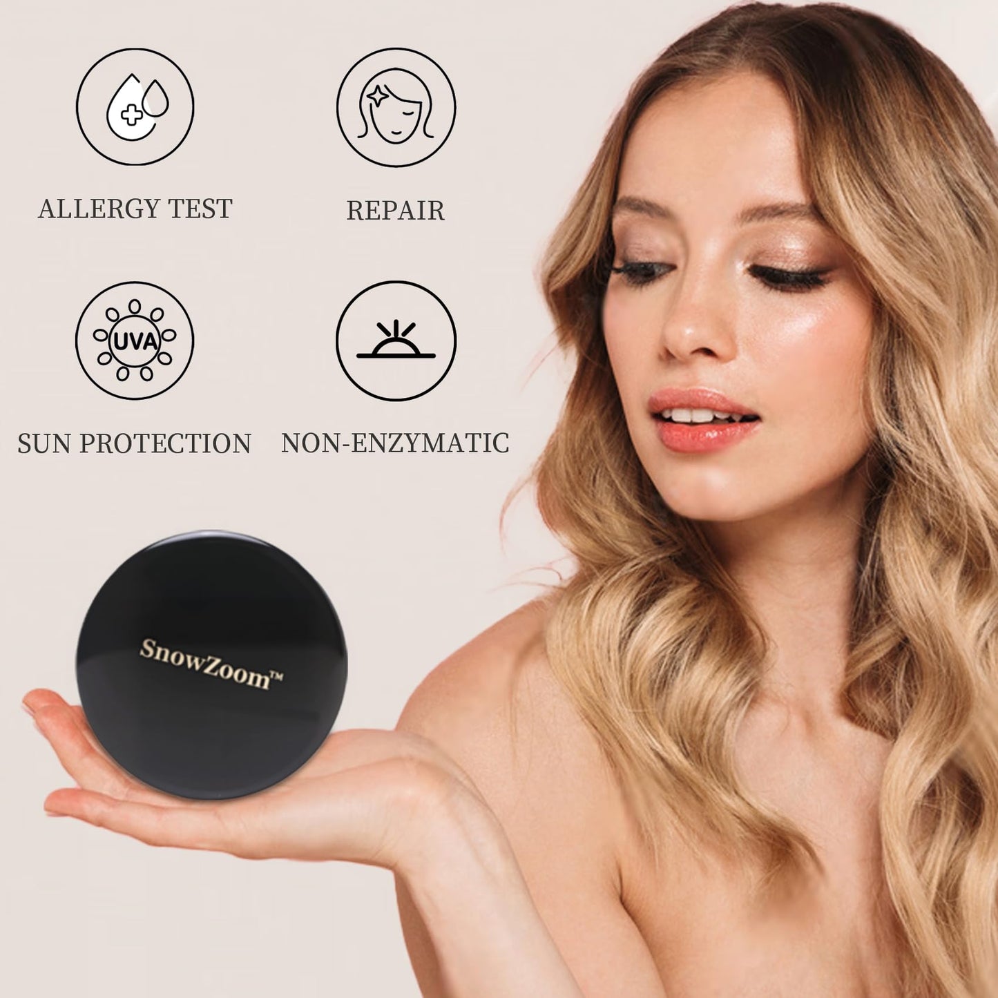 Snowzoom 4 in 1 Air Cushion Foundation-Concealer,Setting Powder-SPF 50+ Long-Lasting, Full Coverage Cushion Compact-Lightweight, Matte Finish (NEUTRAL BEIGE-For medium to deep skin tones, 13.8 g)