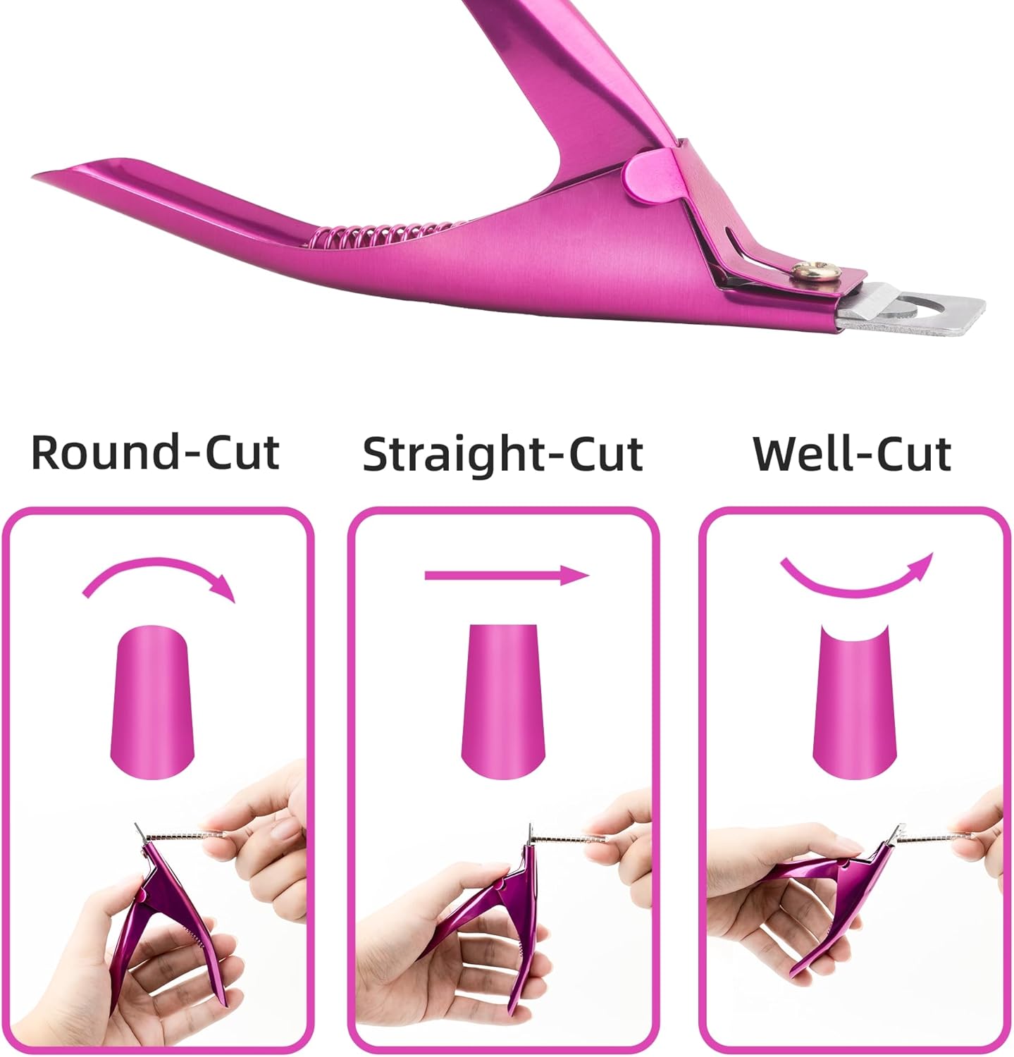 Yaya Acrylic False Nail Clippers with Magnets,Nail Cutters for Nail Tips,Nail Tip Cutter with Length Measurement, Acrylic Nail Cutter with Sizer Magnets, Manicure Tool for Salon Home Nail Art.
