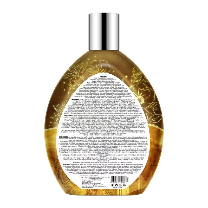 Sunglowy Tanning Bed Lotion With Bronzer And Accelerator, Bronzing Tanning Lotion For Tanning Beds, Sun Tanning Lotion For Outdoor, Mango, Dha-Free, 13.5 Fl.Oz