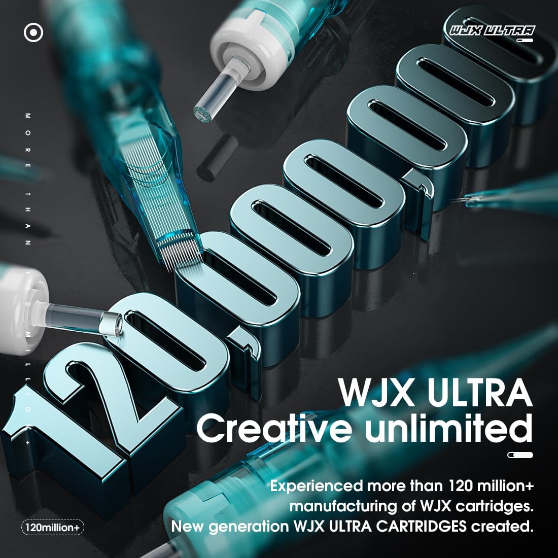 WJX Ultra 1207RL Tattoo Cartridge Needles, #12 Bugpin 7 Round Liner, 20Pcs Disposable Tattoo Needles for Outlines Fine Linework and Details, Compatible With All Rotary Tattoo Machines and Pen
