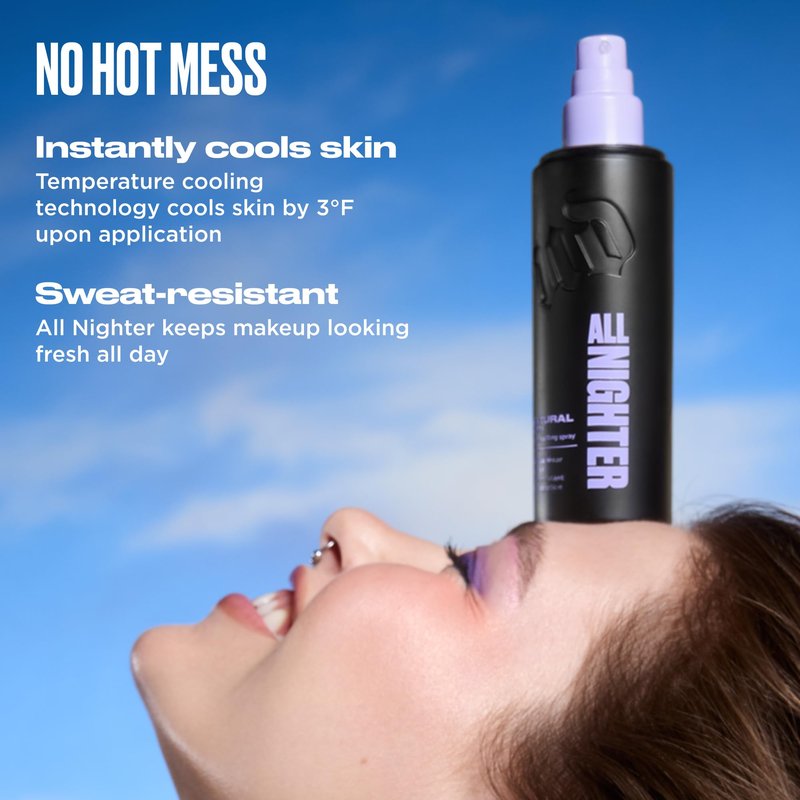 Urban Decay All Nighter Waterproof Makeup Travel Setting Spray - Natural Finish, Up to 24HR Wear, Ultra-Fine Facial Mist, Hydrating Foundation Face Primer, Smudge-Proof, Transfer-Resistant - 1 fl oz