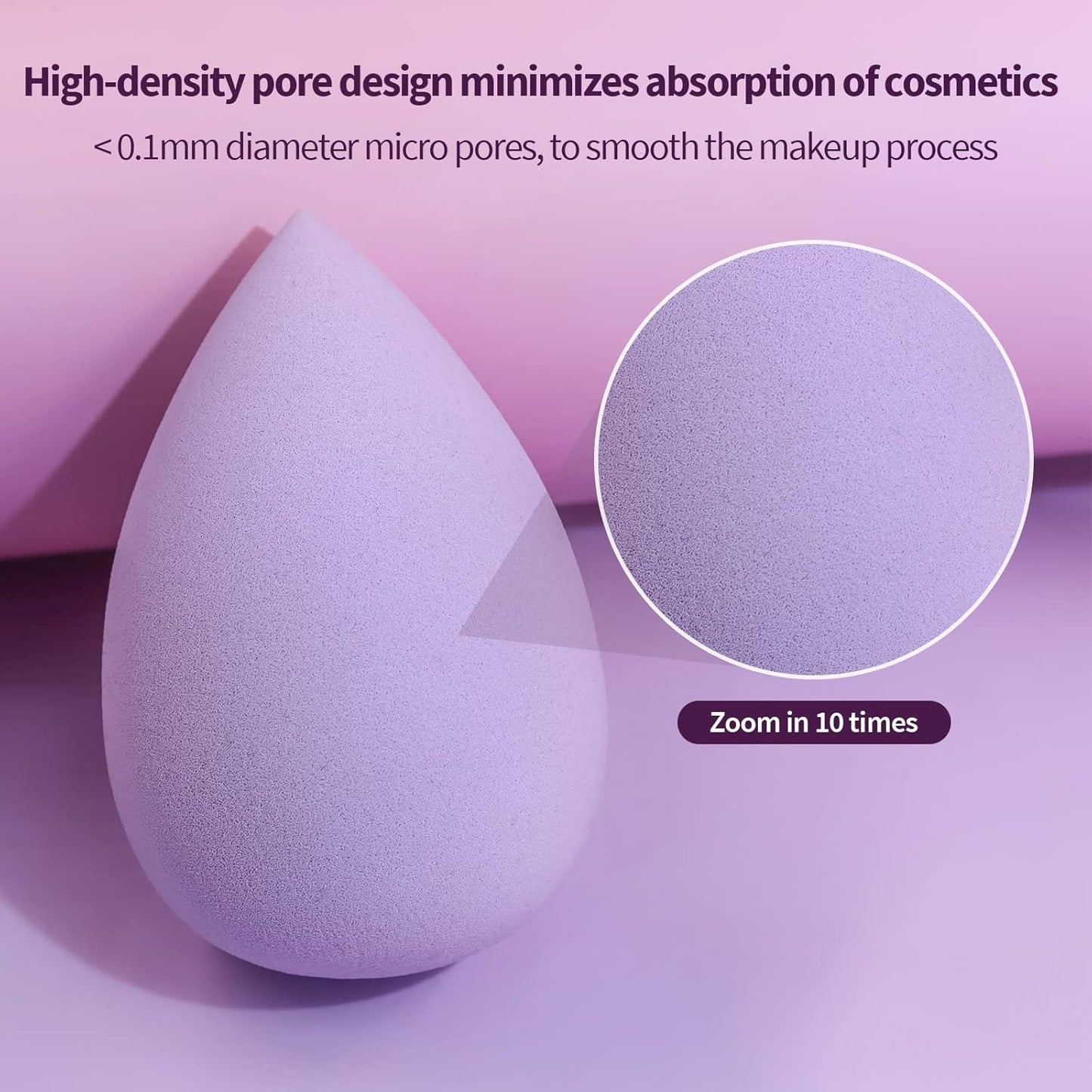 BEAKEY Makeup Sponge Set, 5 Pcs Foundation Blending Sponge, Beauty Sponges Flawless for Liquid, Cream, and Powder, Latex-Free and Vegan Boun Boun Makeup Sponges, Black