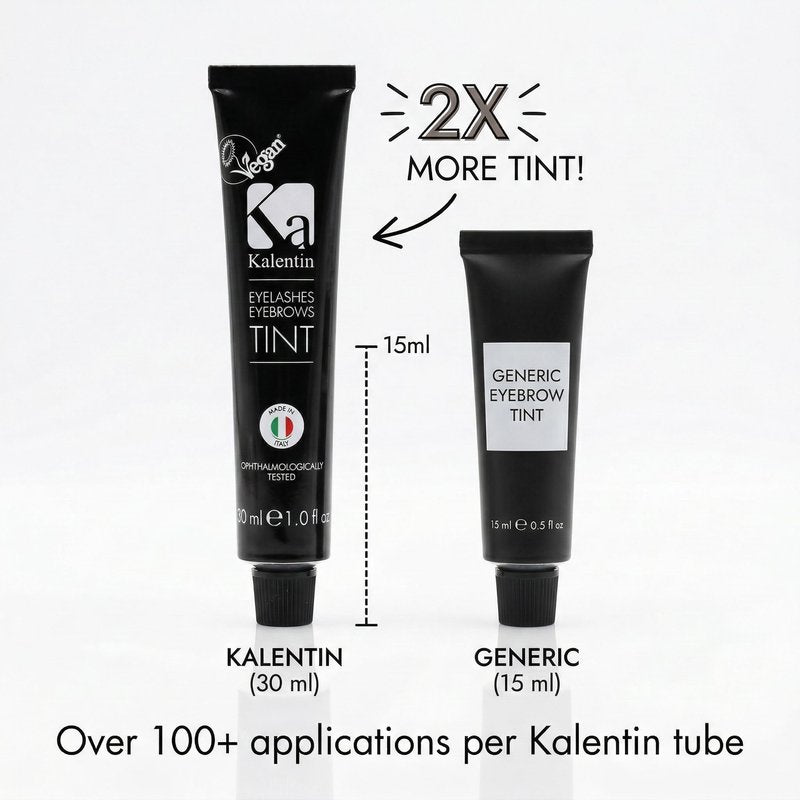Professional Kalentin Eyebrow Color 2-Pack Plus 2 Developers (Dark Brown)