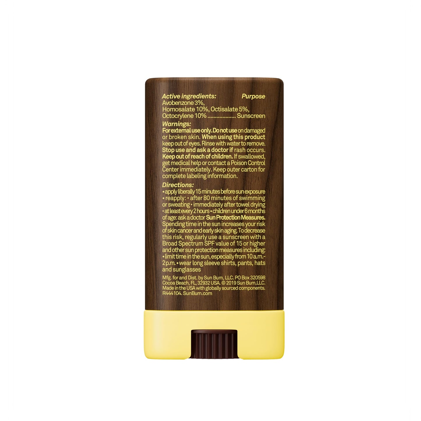 Sun Bum Original SPF 30 Face Stick Sunscreen - Water-Resistant Broad Spectrum Facial Sunscreen with Vitamin E - Hawaii 104 Act Compliant (Without Octinoxate & Oxybenzone) - Travel Friendly - 0.45 oz