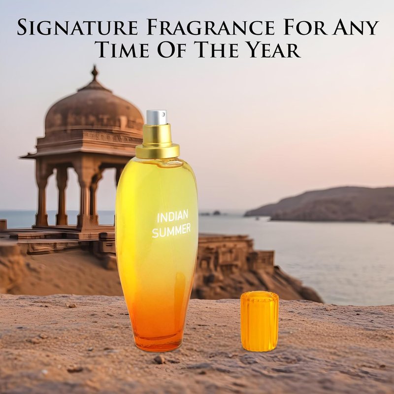 Indian Summer Perfume for Women - Tropical Mango, Nectarine & Coconut Scents - 3.4 Fl Oz, Natural & Paraben Free