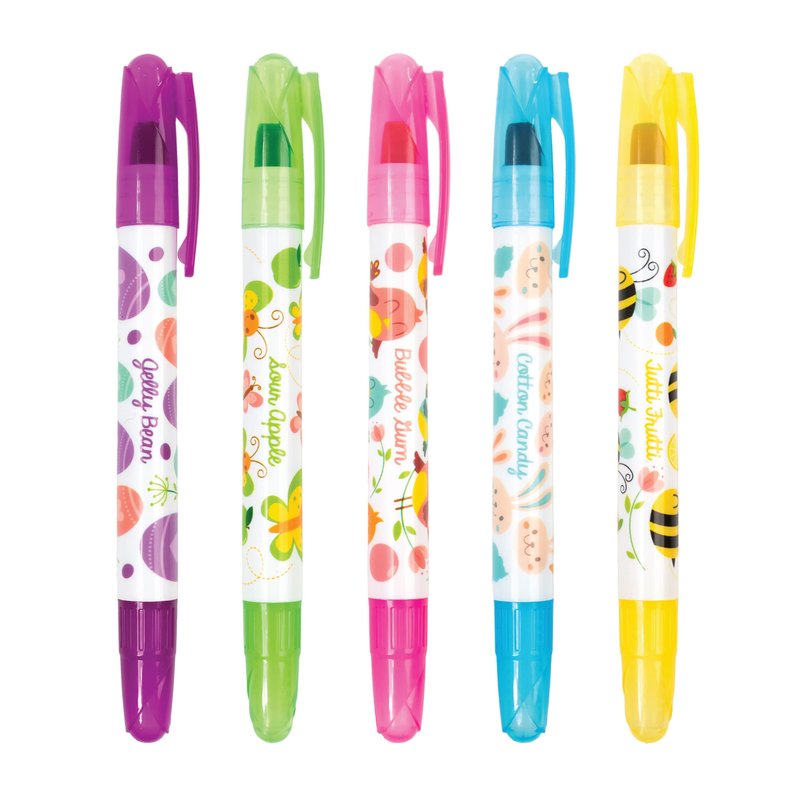 Scentco Spring Smelly Gellies - Patented Gourmet Scented Glidewrite Gel Coloring Sticks, Crayons, Highlighters - 5 Count - Gifts for Kids