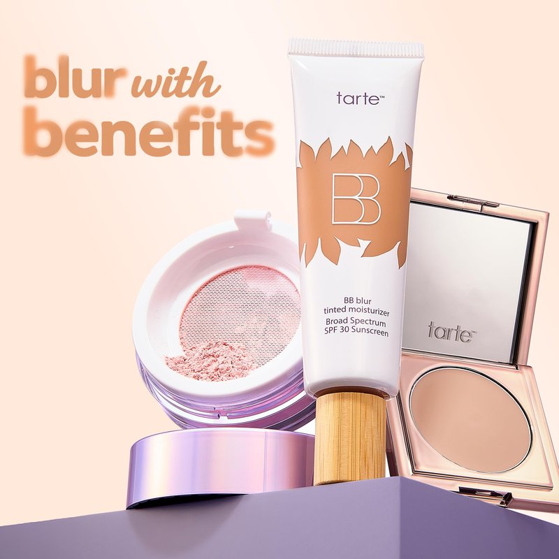 tarte BB blur tinted moisturizer Broad Spectrum SPF 30 – Medium Buildable Coverage with Natural Lightweight Matte Finish, Vegan & Cruelty-Free, full size, tan-deep