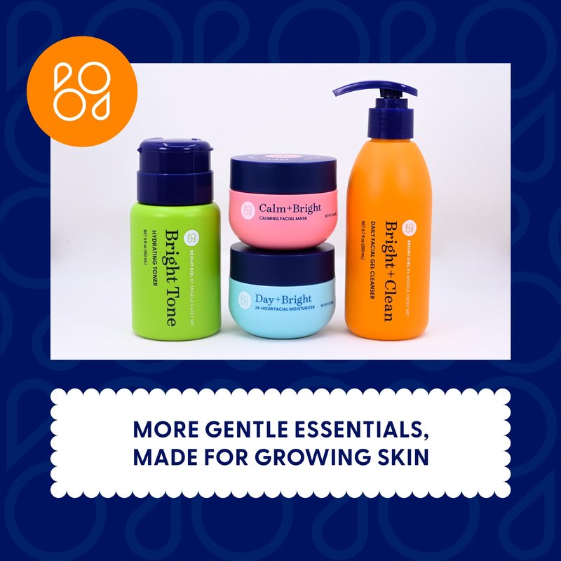 Bright+Clean Gel Facial Cleanser for Sensitive Teen Skin - Gentle pH Balanced Face Wash with Aloe Allantoin Coconut Oil, Clean 6.7oz