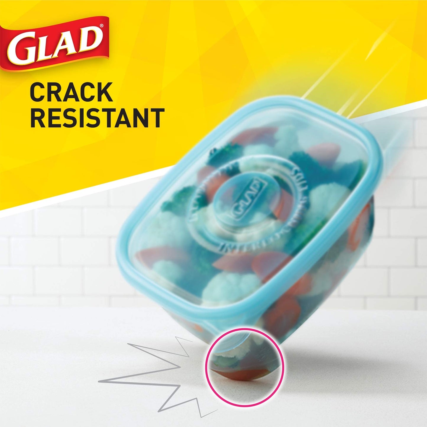 Gladware Freezerware Food Storage Containers, Large Rectangle Holds 64 Ounces of Food, 2 Count Set | Tupperware, Plastic Food Container, Meal Prep Container, Plastic Containers with Lids