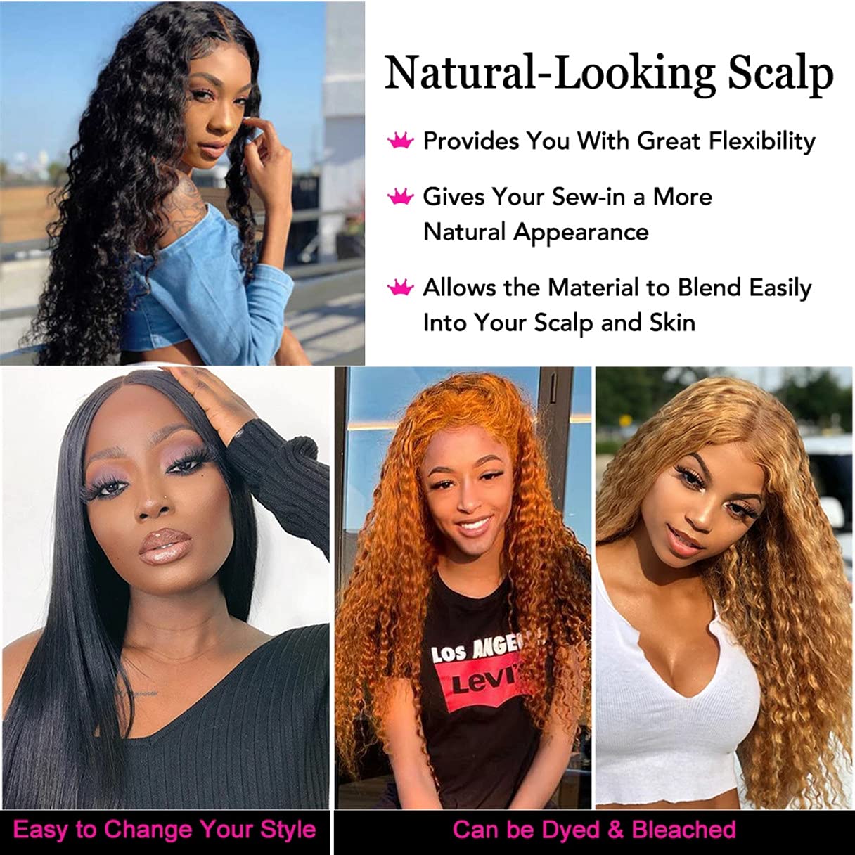 Brazilian Kinky Curly 4x4 Lace Closure 100% Unprocessed Human Virgin Hair Pre Plucked Jerry Curly Pre-Plucked Hairline Frontal Closure Natural Black With Baby Hair (14inch, curly closure)