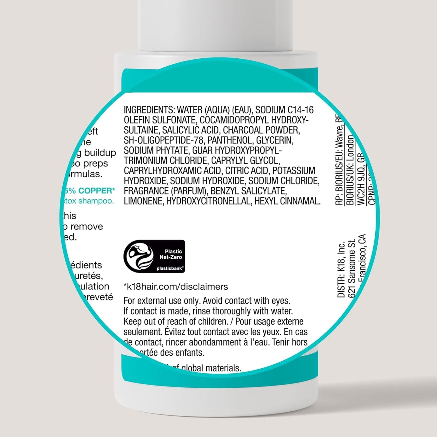 K18 Peptide Prep Detox Shampoo - Color Safe Clarifying Shampoo for Build Up Removal - Gently Removes Dirt, Oil + Metals from Hard Water with Activated Charcoal + Salicylic Acid (16 Fl oz)