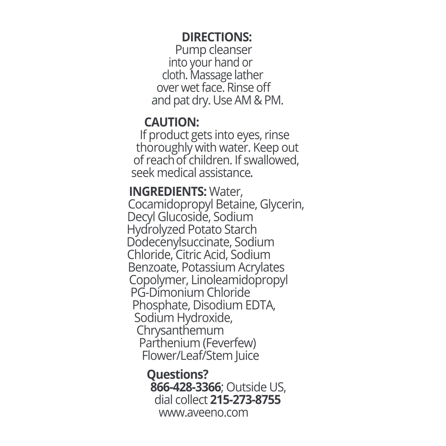 Aveeno Calm + Restore Redness Relief Foaming Cleanser, Daily Facial Cleanser With Calming Feverfew to Help Reduce the Appearance of Redness, Hypoallergenic & Fragrance-Free, 6 fl. oz