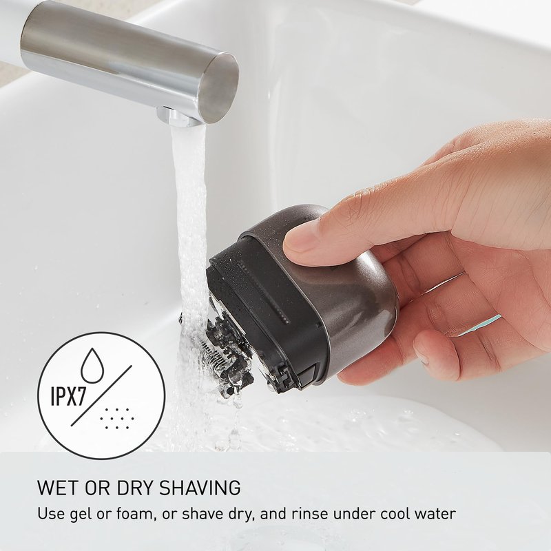 Panasonic Swipe Right Travel Shaver for Men, Portable Electric Razor for Men with USB-C Charging, 3-Blade Cutting System and Beard Sensor Technology, Wet/Dry Use, ES-CM3A-K
